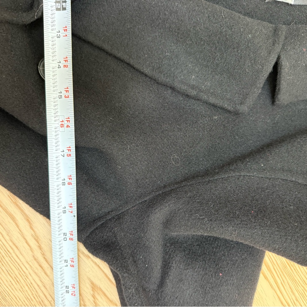 NWT Madewell Women's Black Double-Faced Wool Brushed Long Coat - Med - Picture 7 of 8